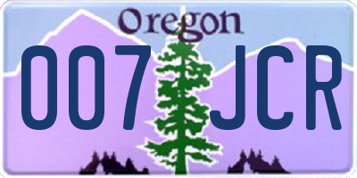 OR license plate 007JCR