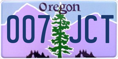 OR license plate 007JCT