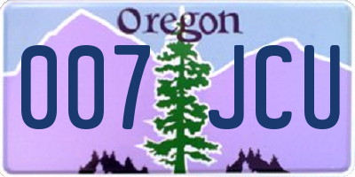 OR license plate 007JCU