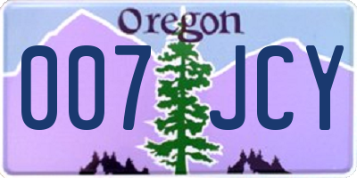 OR license plate 007JCY