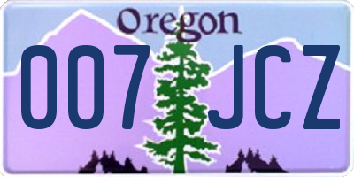 OR license plate 007JCZ