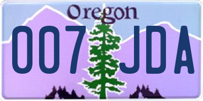 OR license plate 007JDA