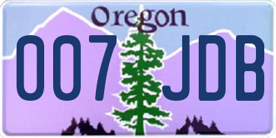 OR license plate 007JDB