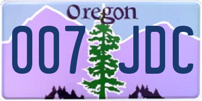 OR license plate 007JDC