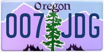 OR license plate 007JDG