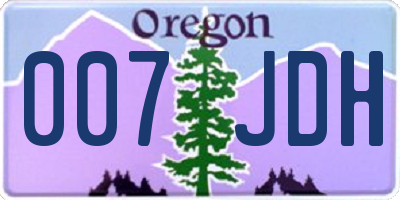 OR license plate 007JDH