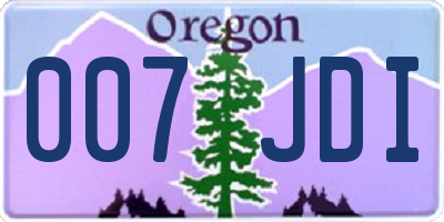 OR license plate 007JDI