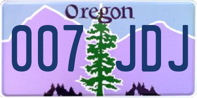 OR license plate 007JDJ