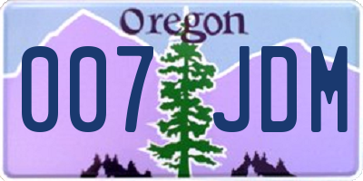 OR license plate 007JDM