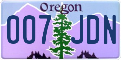 OR license plate 007JDN