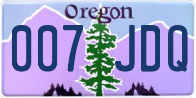 OR license plate 007JDQ