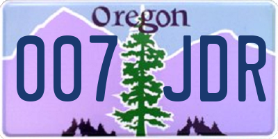 OR license plate 007JDR