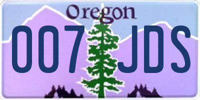 OR license plate 007JDS