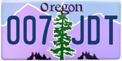 OR license plate 007JDT