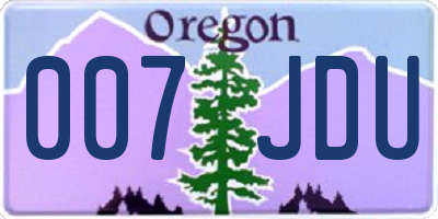 OR license plate 007JDU