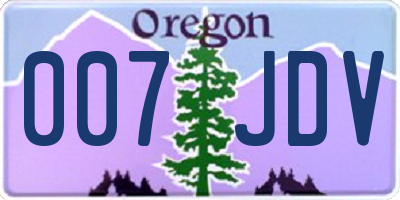 OR license plate 007JDV