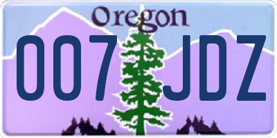 OR license plate 007JDZ