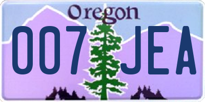 OR license plate 007JEA