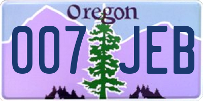 OR license plate 007JEB