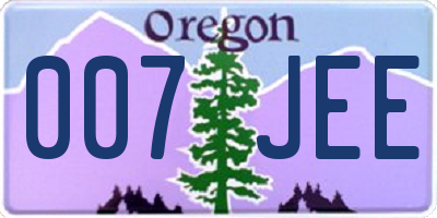 OR license plate 007JEE