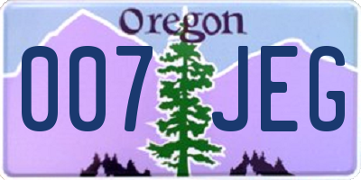 OR license plate 007JEG