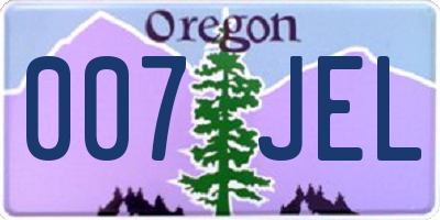 OR license plate 007JEL