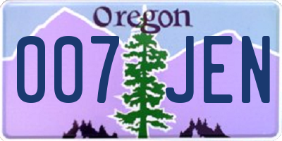 OR license plate 007JEN