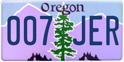 OR license plate 007JER