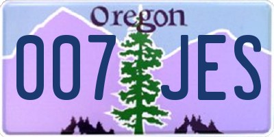 OR license plate 007JES