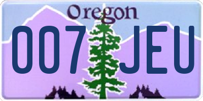 OR license plate 007JEU