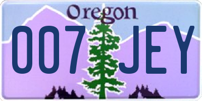 OR license plate 007JEY