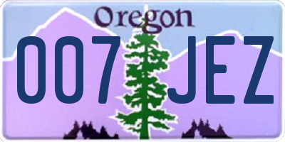 OR license plate 007JEZ