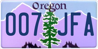 OR license plate 007JFA