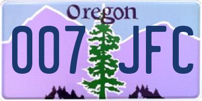 OR license plate 007JFC