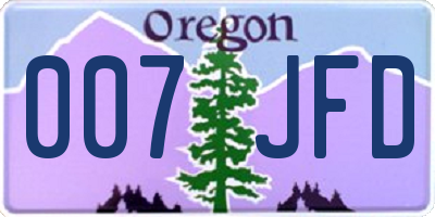 OR license plate 007JFD