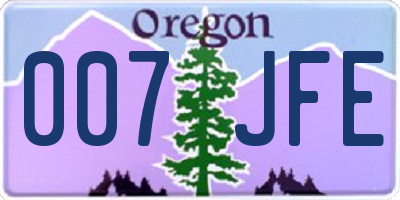 OR license plate 007JFE