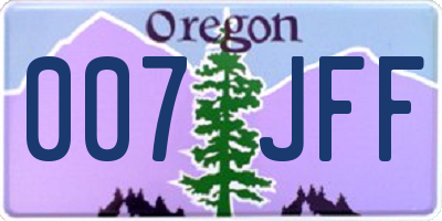 OR license plate 007JFF