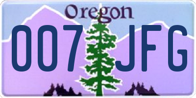 OR license plate 007JFG