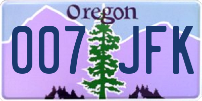 OR license plate 007JFK