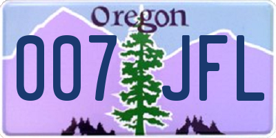 OR license plate 007JFL