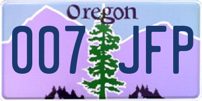OR license plate 007JFP