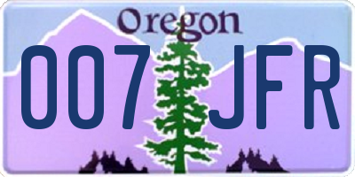 OR license plate 007JFR
