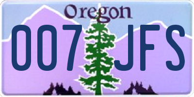 OR license plate 007JFS
