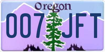 OR license plate 007JFT