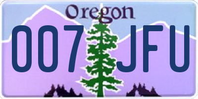 OR license plate 007JFU