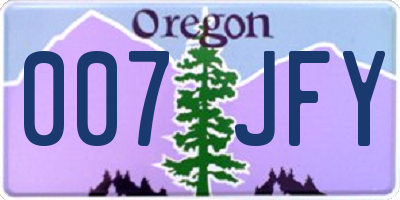 OR license plate 007JFY