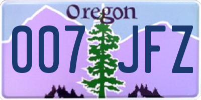 OR license plate 007JFZ