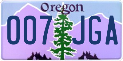 OR license plate 007JGA