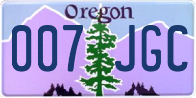 OR license plate 007JGC