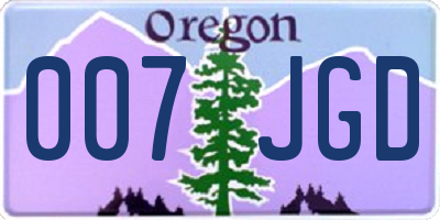 OR license plate 007JGD
